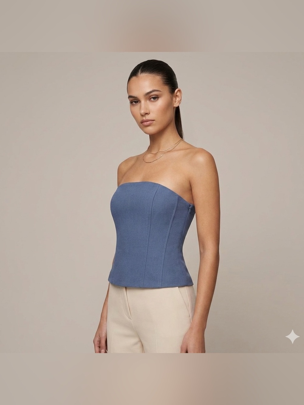 LIONESS Untamed Strapless Cotton Top Corset Style
